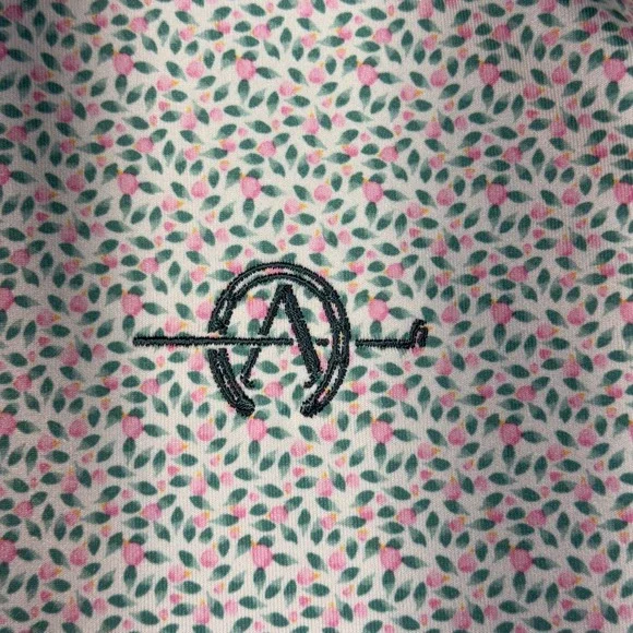 Johnnie-O Springwood Performance Polo Shirt Mens Large Porto Pink Geometric Golf - Picture 5 of 9